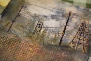 Collagraph plate with thread